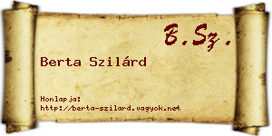Berta Szilárd névjegykártya