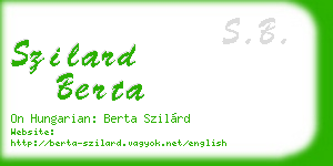 szilard berta business card